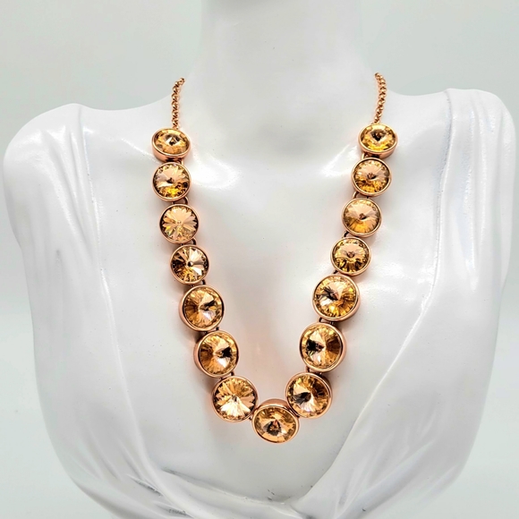 Kate Spade Rose Gold Star Cut Crystal Tennis Necklace, Comes with Dust Bag - Picture 1 of 11